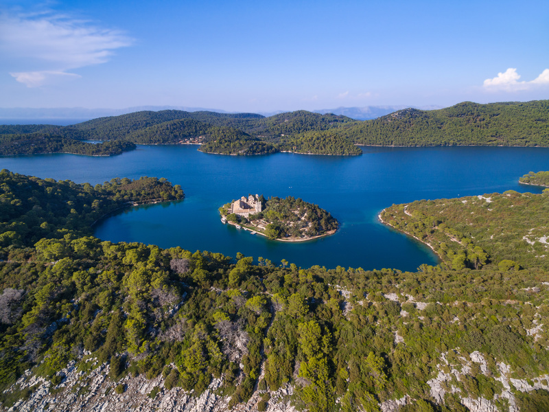Aerial view of St Mary's Island, Mljet (Croatia Tourist Office)